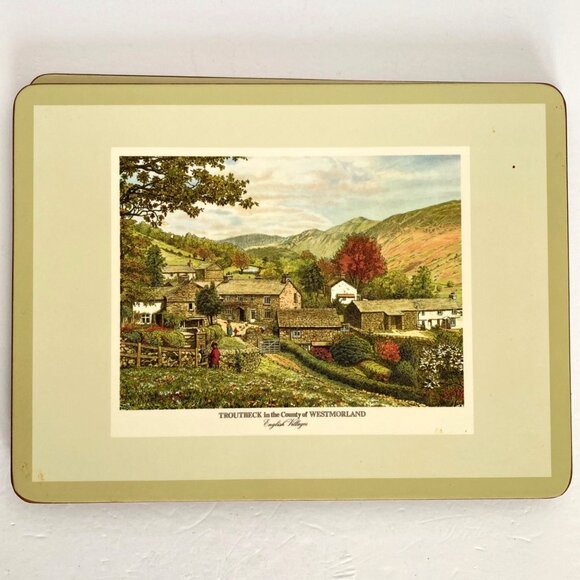 1970s Harrods Pimpernel English Villages Deluxe Place Mats Set Of 6 Vintage - Picture 11 of 16